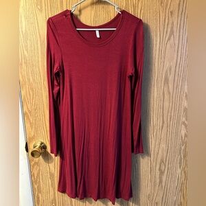 Red A-Line Knee-Length Dress